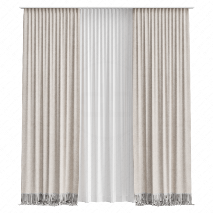 Шторы с бахромой бежевые