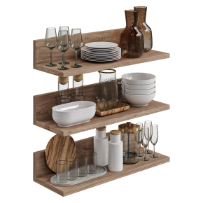 Decorative kitchen set with dishes and vases
