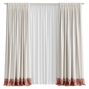 Шторы с бахромой персиковые