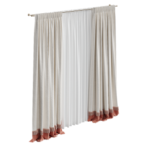 Шторы с бахромой персиковые