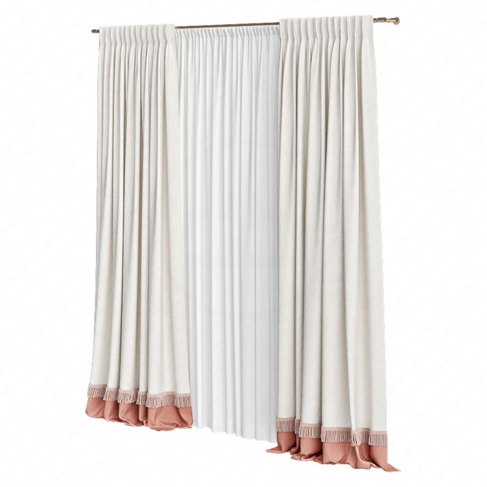 Шторы с бахромой персиковые