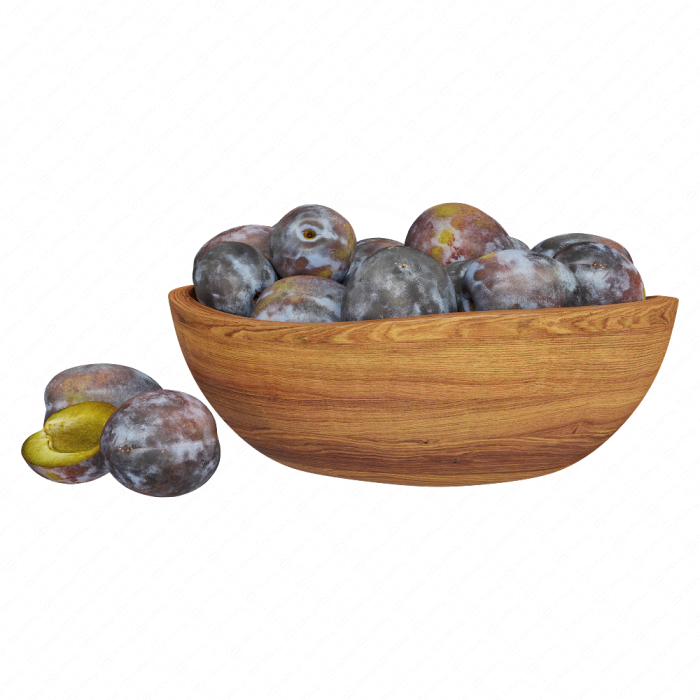Сливы в деревянной миске