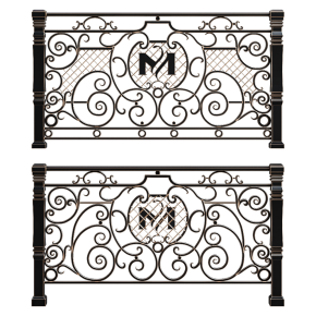Artistic wrought-iron fence