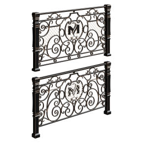 Artistic wrought-iron fence