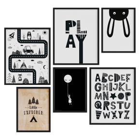 Черно-белые картины в детскую Ikea Stuva
