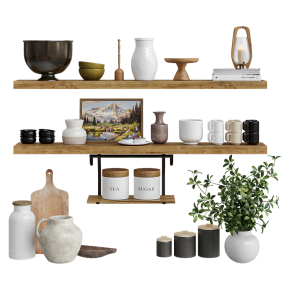 A set of kitchenware and décor.