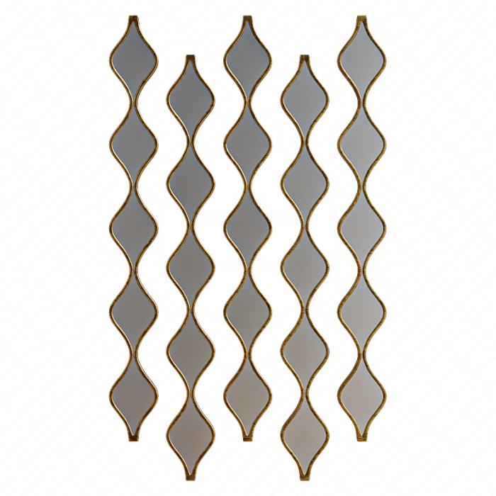 Настенные зеркальные панели Single Gold Teardrop