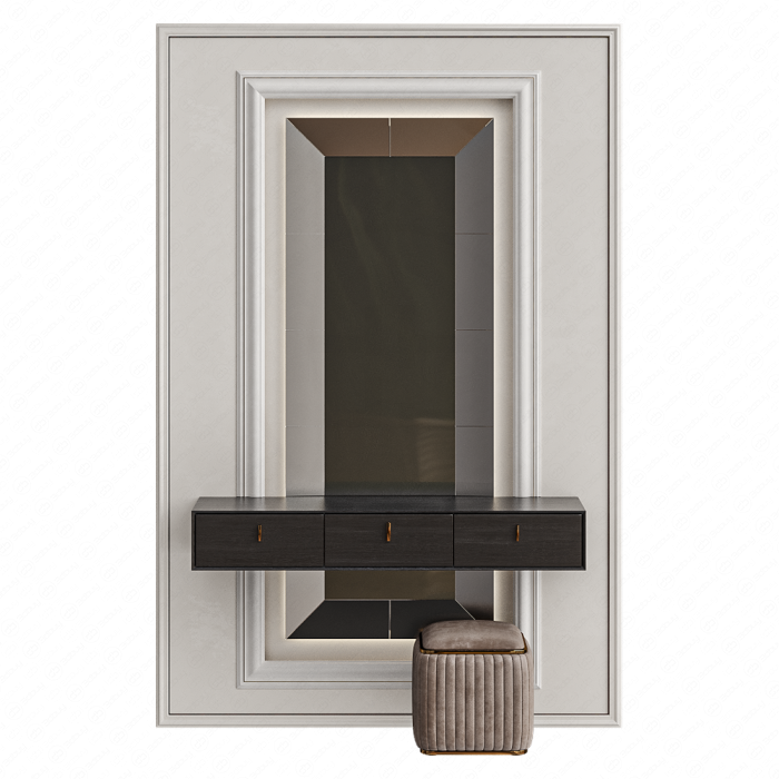 Чёрный туалетный столик ST