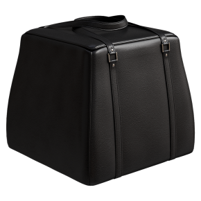Leather pouf Ulivi by Salotti.