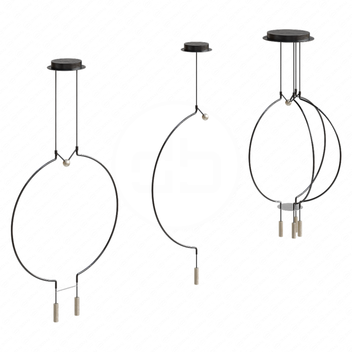 Черные металлические подвесы Liaison Spliaix от Axolight