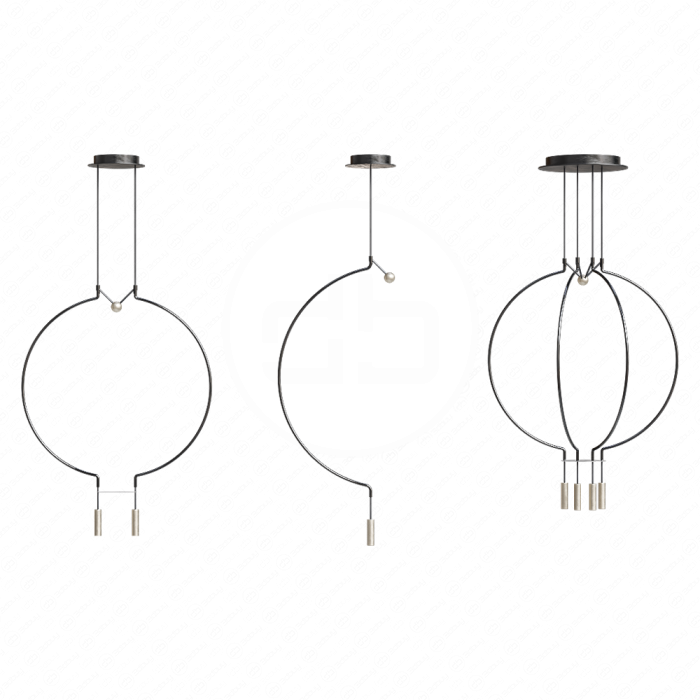 Черные металлические подвесы Liaison Spliaix от Axolight