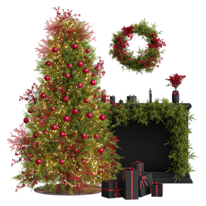 Новогодняя елка с камином №3