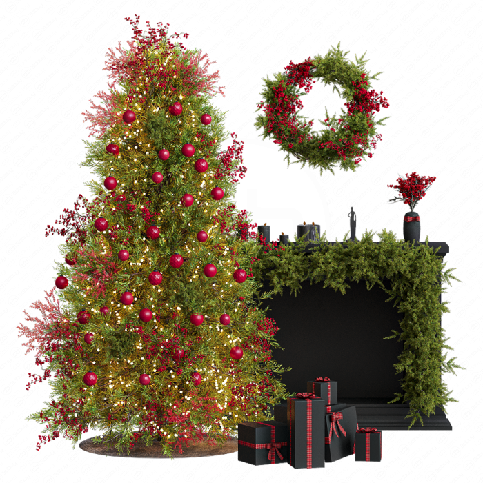 Новогодняя елка с камином №3