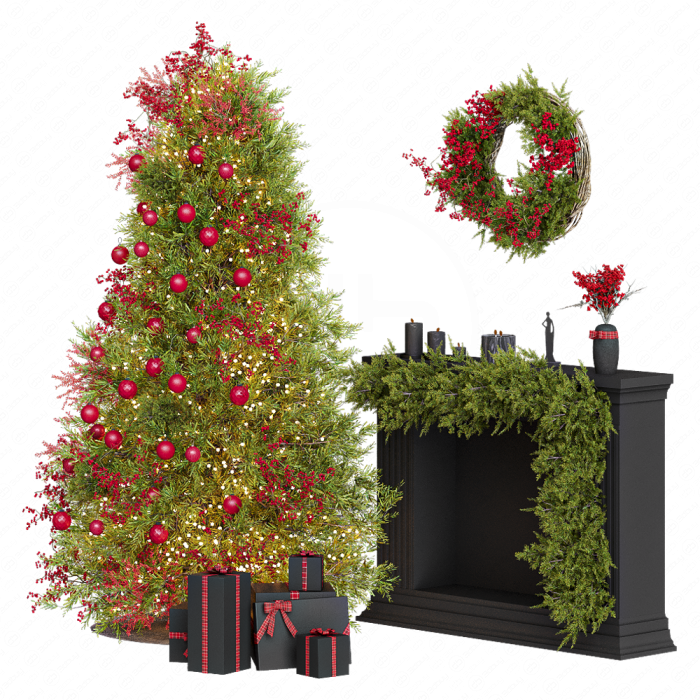 Новогодняя елка с камином №3