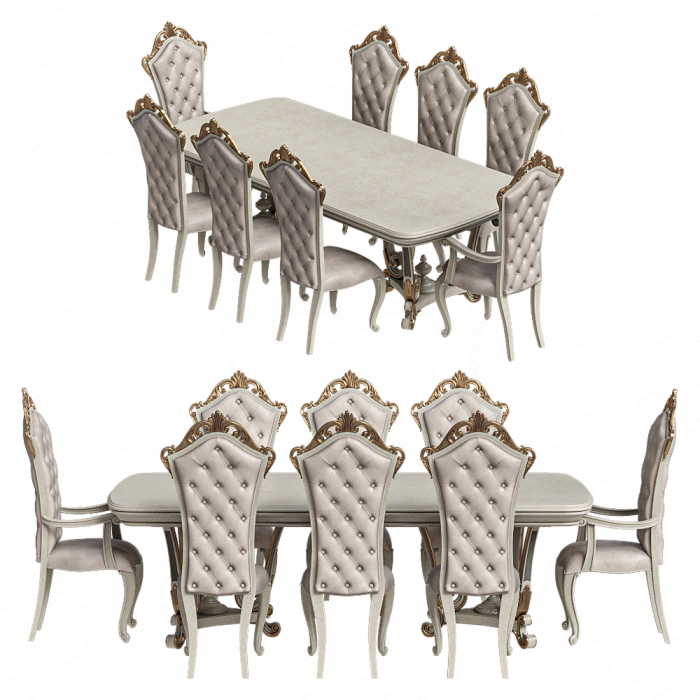 Стол со стульями Baroque от Turri