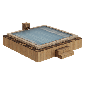 Square wooden baptismal font
