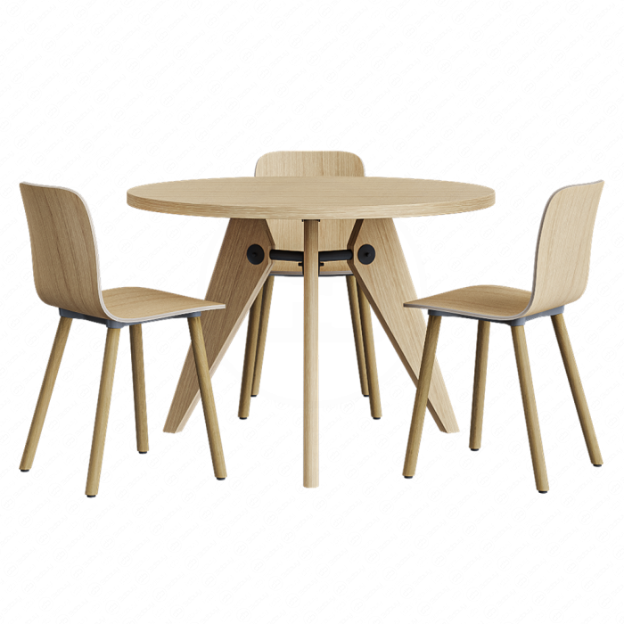 Стол Gueridon и стул HAL Ply Wood от Vitra