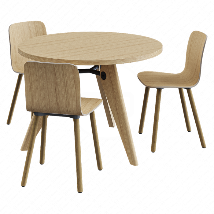 Стол Gueridon и стул HAL Ply Wood от Vitra