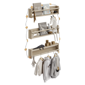 Wall-mounted storage module for IKEA Flisat with contents