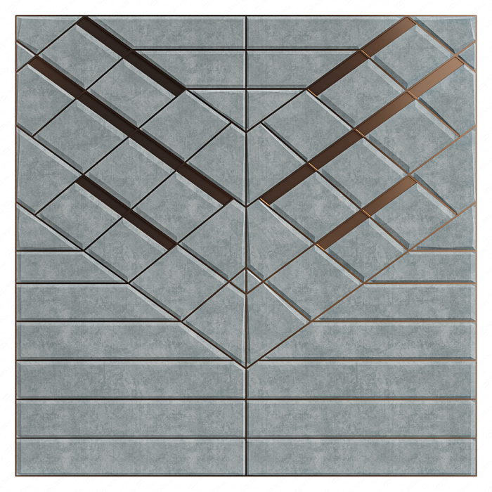 Стеновая панель из металла и ткани