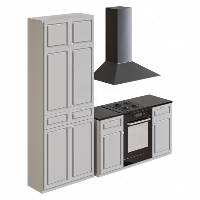 Кухня IKEA чёрно белая