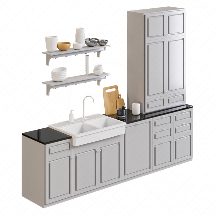 Кухня IKEA чёрно белая