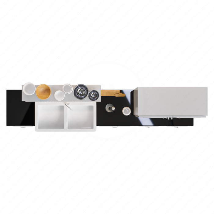 Кухня IKEA чёрно белая