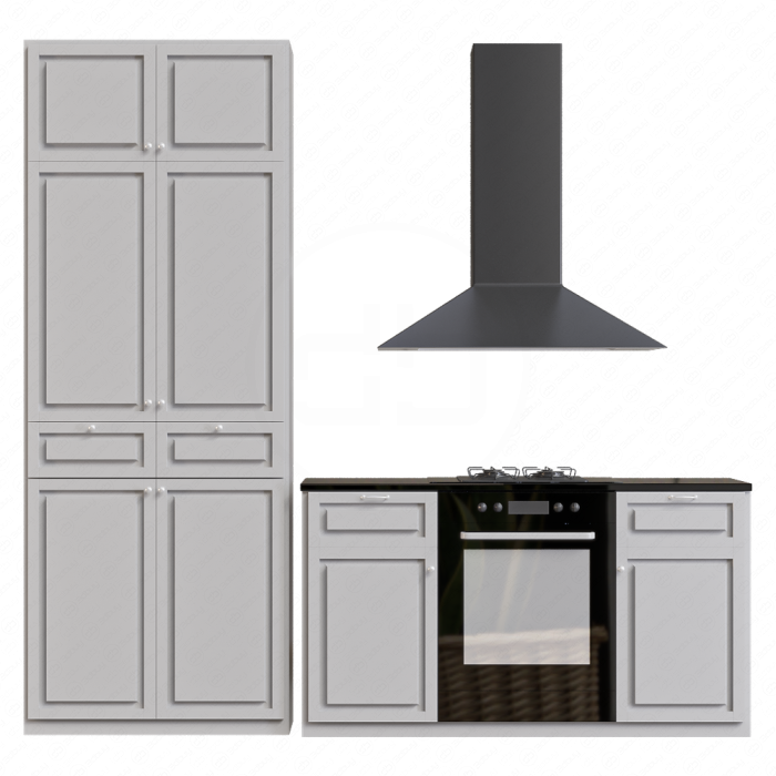 Кухня IKEA чёрно белая