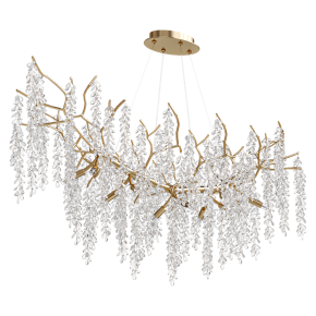Crystal chandelier in a postmodern style.