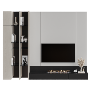 TV wall unit with Chanel decor.