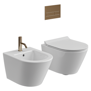 Подвесной унитаз и биде GSI Ceramica Kube X