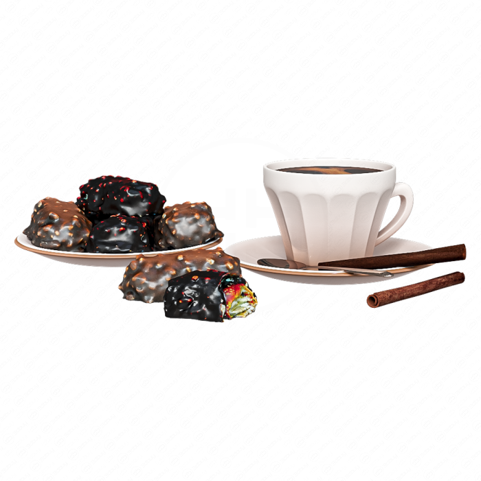 Чашка кофе с конфетами