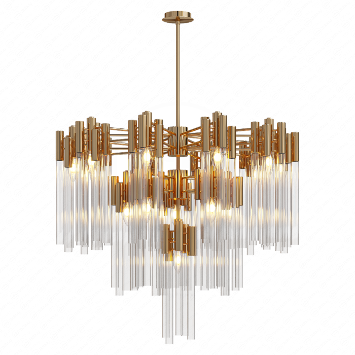 Люстра 3-Tier Clear Glass Tube Rods