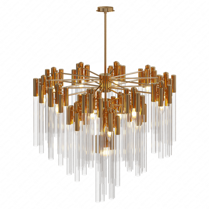 Люстра 3-Tier Clear Glass Tube Rods