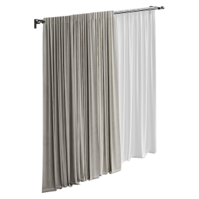 Шторы с тюлем в бежевых оттенках