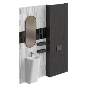 Bathroom furniture with a freestanding sink