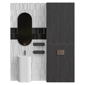 Bathroom furniture with a freestanding sink