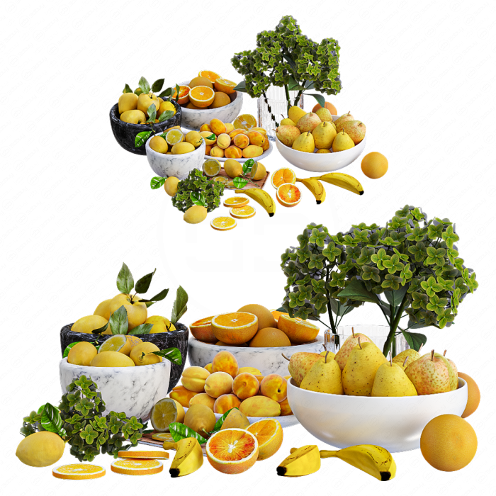 Фрукты оранжевые и жёлтые