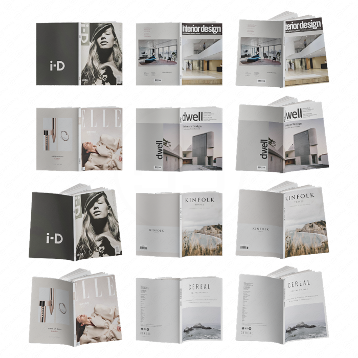 Набор перевернутых журналов Набор перевернутых журналов