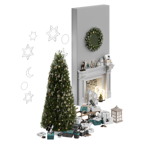 Новогодняя елка с камином №2