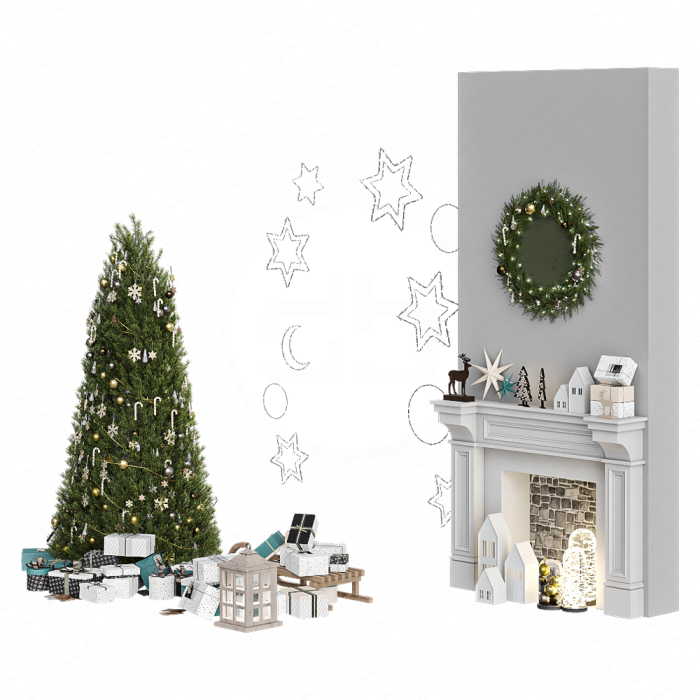 Новогодняя елка с камином №2 Новогодняя елка с камином №2