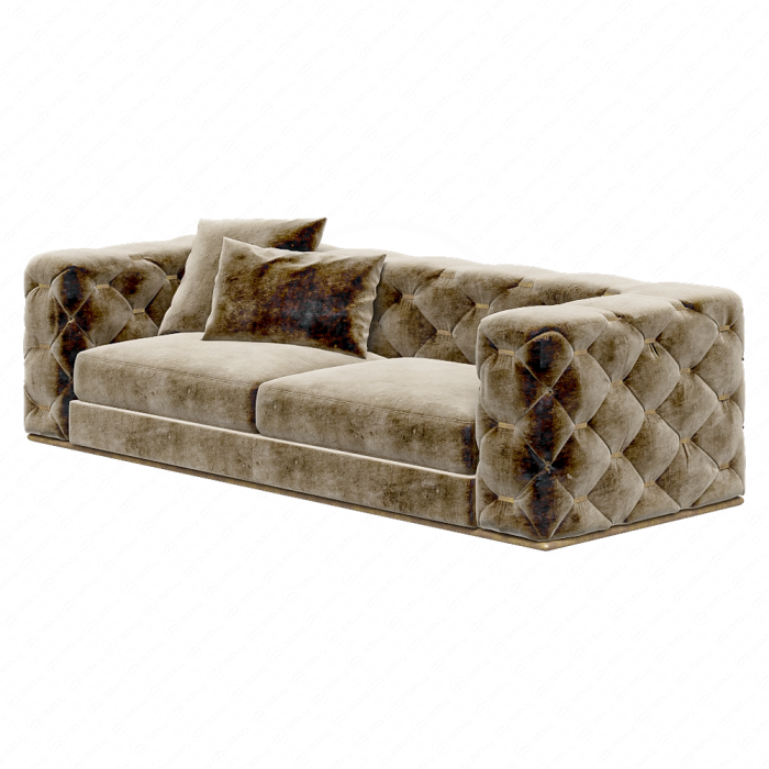 Диван Roberto Cavalli home стеганый золотом, коричневый