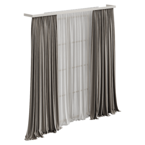 Шторы плотные светло-серые