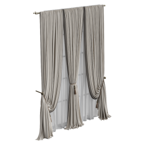 Шторы бежевые с подхватами