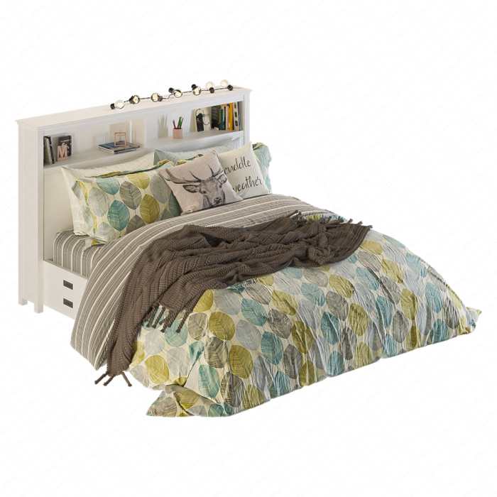 Кровать LONNY от Pottery Barn с декором