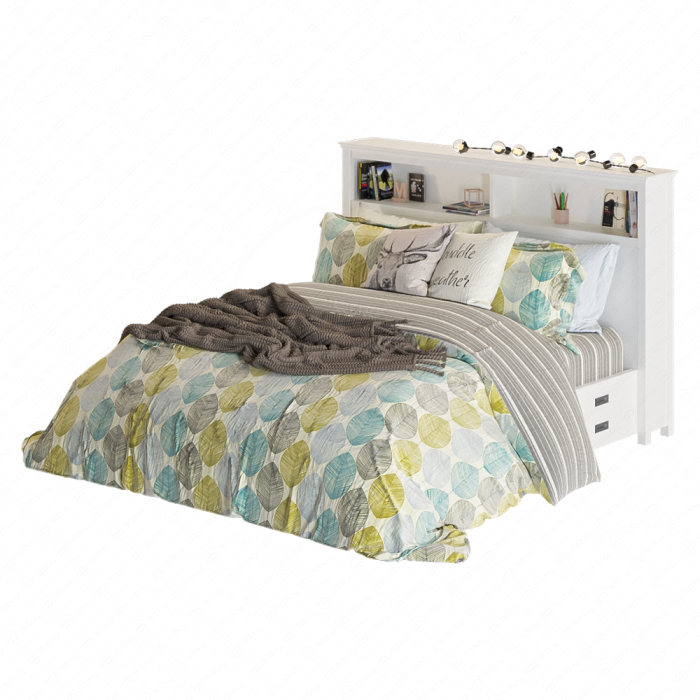 Кровать LONNY от Pottery Barn с декором
