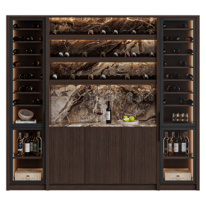 Wine cabinet with glasses and decor No. 1
