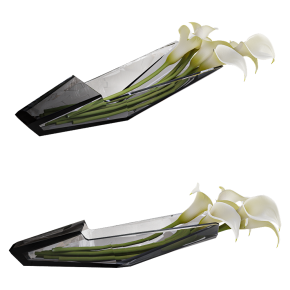 Calla plant in a Baccarat vase.