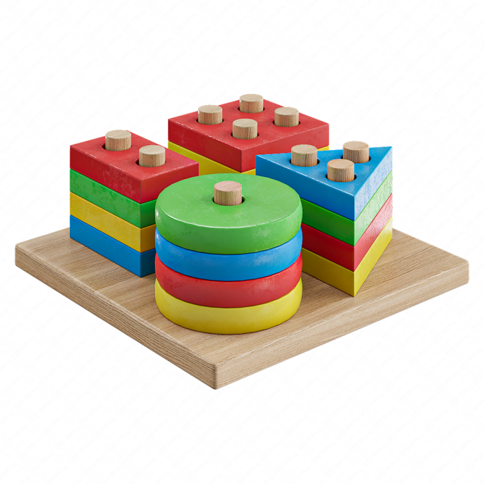 Игрушки Монтессори геометрической формы из дерева