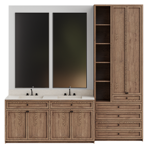 Дизайн ванной от Fauset с двумя раковинами